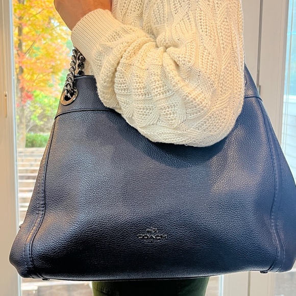 Coach Edie 31 Shoulder Bag Navy - Picture 5 of 6